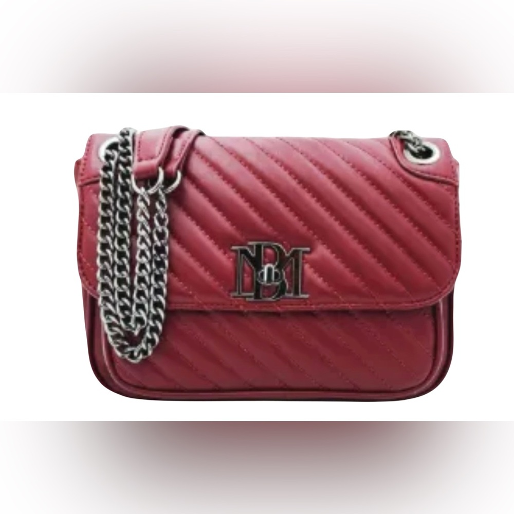 Elegant Badgley Mischka Red Quilted Shoulder Bag/Crossbody NWT. Gift Ready